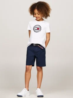 Spodnie I Szorty*Tommy Hilfiger Szorty W Stylu Chinosów Z Parcianym Paskiem DESERT SKY