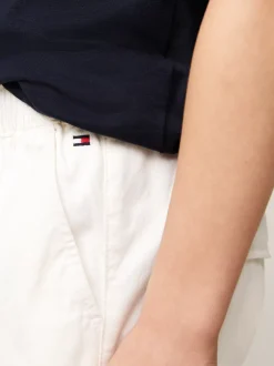 Spodnie I Szorty*Tommy Hilfiger Szorty W Stylu Chinosów Z Parcianym Paskiem ANCIENT WHITE