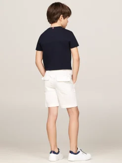 Spodnie I Szorty*Tommy Hilfiger Szorty W Stylu Chinosów Z Parcianym Paskiem ANCIENT WHITE