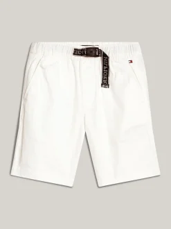 Spodnie I Szorty*Tommy Hilfiger Szorty W Stylu Chinosów Z Parcianym Paskiem ANCIENT WHITE