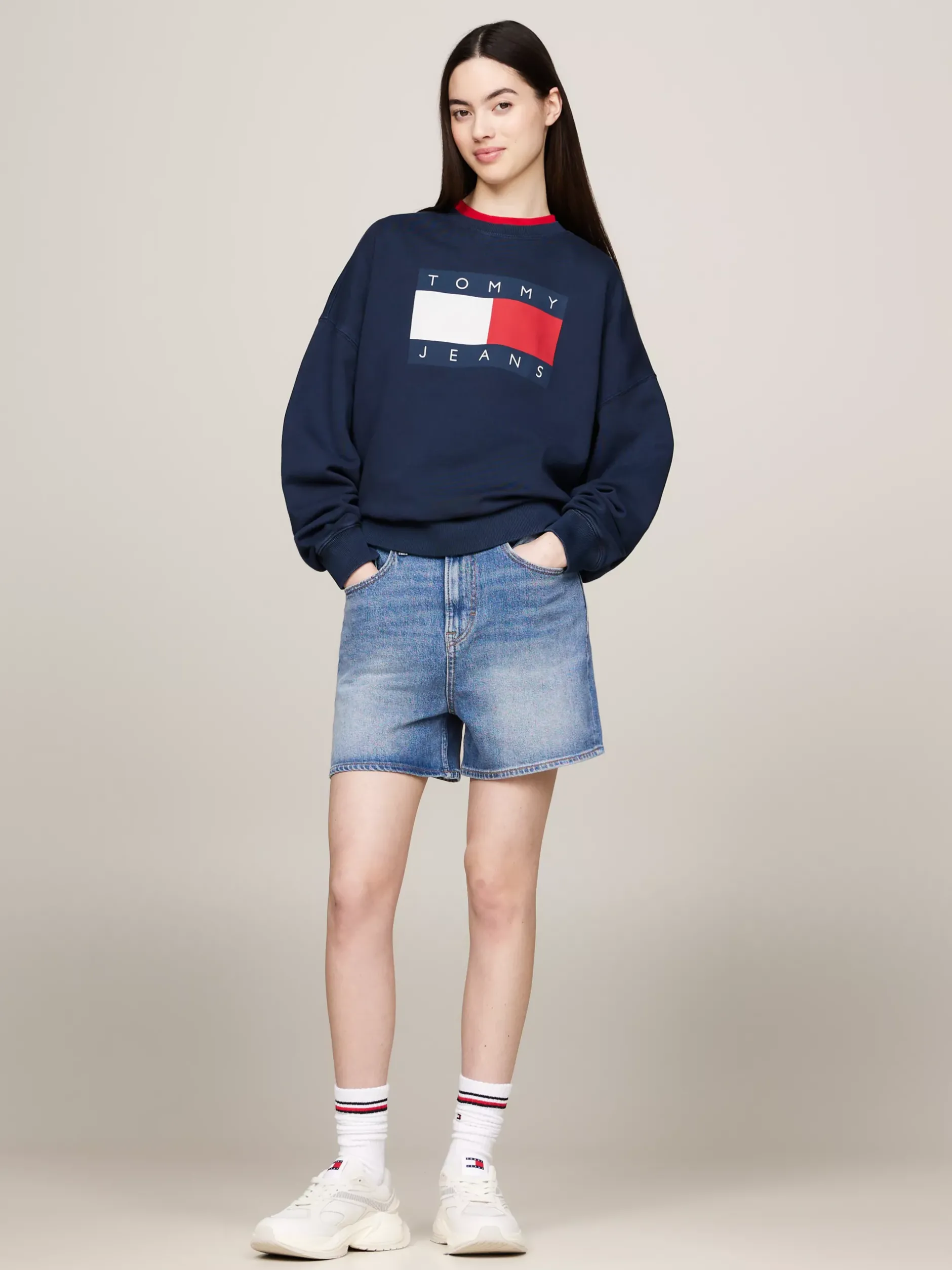 Szorty*Tommy Hilfiger Szorty Z Denimu Z Bardzo Wysokim Stanem DENIM MEDIUM