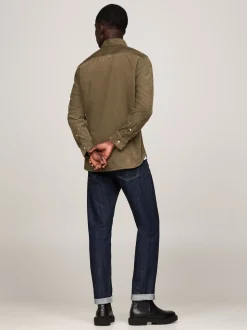 Koszule*Tommy Hilfiger Sztruksowa Koszula O Regularnym Kroju ARMY GREEN