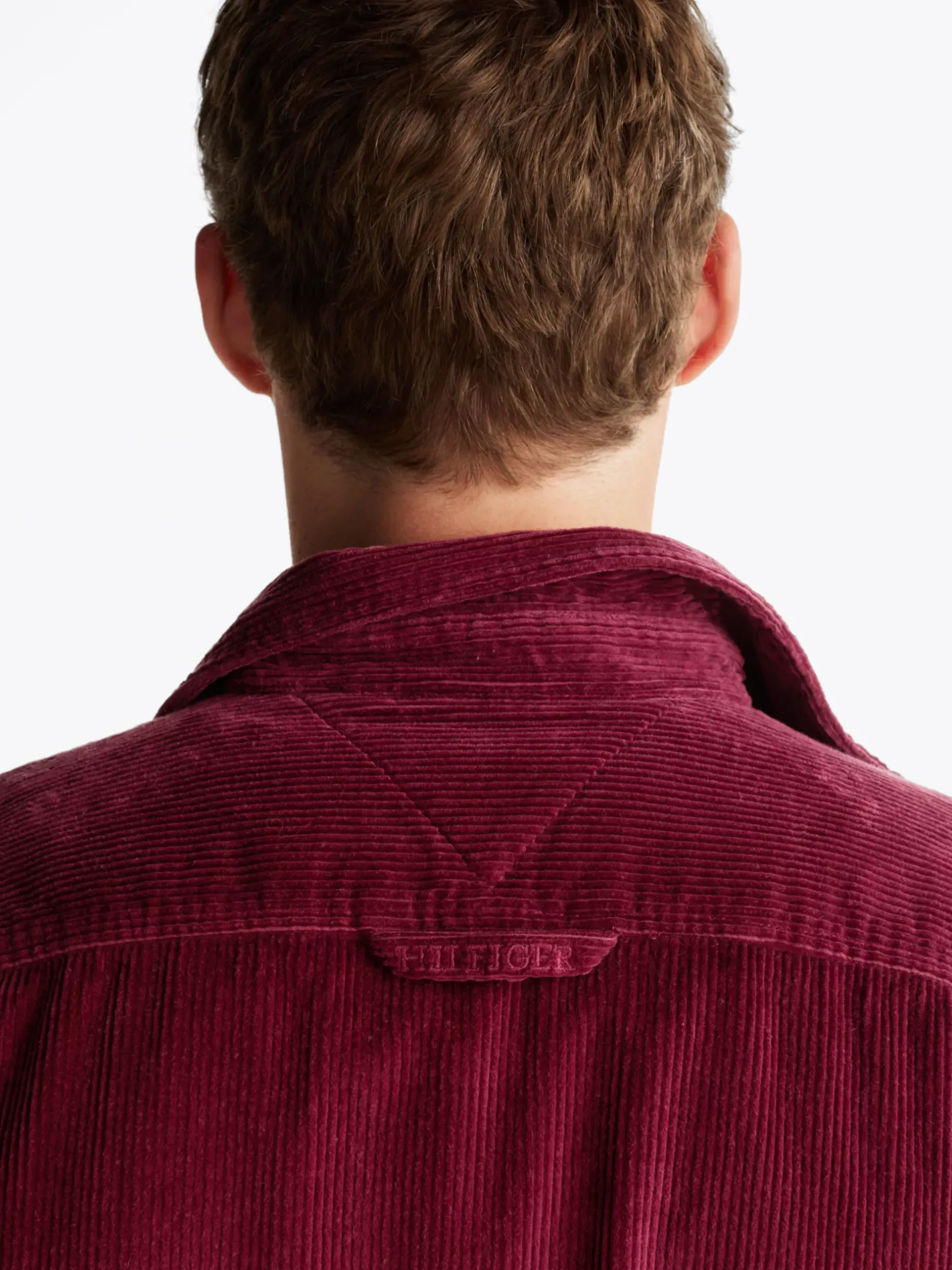Koszule*Tommy Hilfiger Sztruksowa Koszula Wierzchnia O Luźnym Kroju DEEP ROUGE