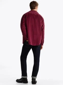 Koszule*Tommy Hilfiger Sztruksowa Koszula Wierzchnia O Luźnym Kroju DEEP ROUGE