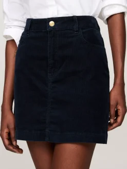 Spódnice*Tommy Hilfiger Sztruksowa Spódnica Mini DESERT SKY