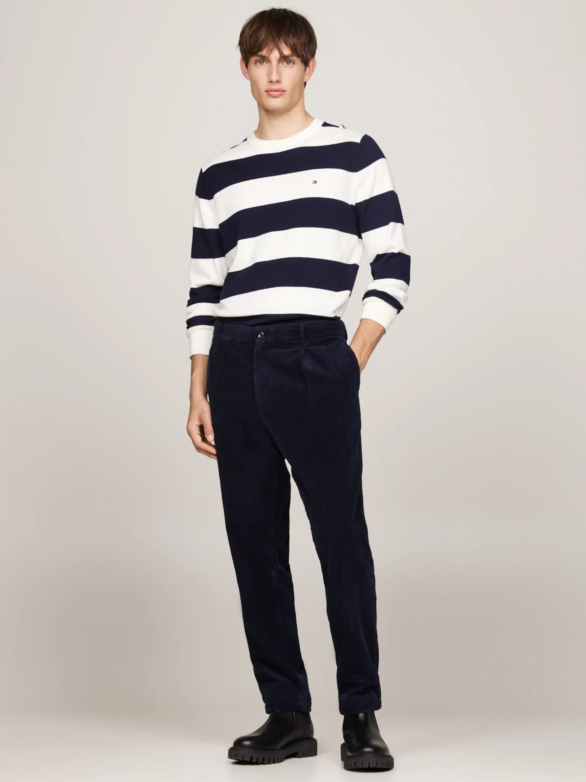 Spodnie*Tommy Hilfiger Sztruksowe Chinosy Harlem DESERT SKY