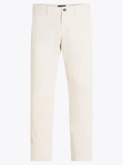 Spodnie*Tommy Hilfiger Sztruksowe Chinosy O Prostym Kroju WEATHERED WHITE