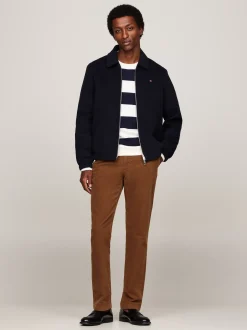 Spodnie*Tommy Hilfiger Sztruksowe Chinosy O Prostym Kroju HIGHLAND KHAKI