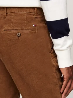 Spodnie*Tommy Hilfiger Sztruksowe Chinosy O Prostym Kroju HIGHLAND KHAKI