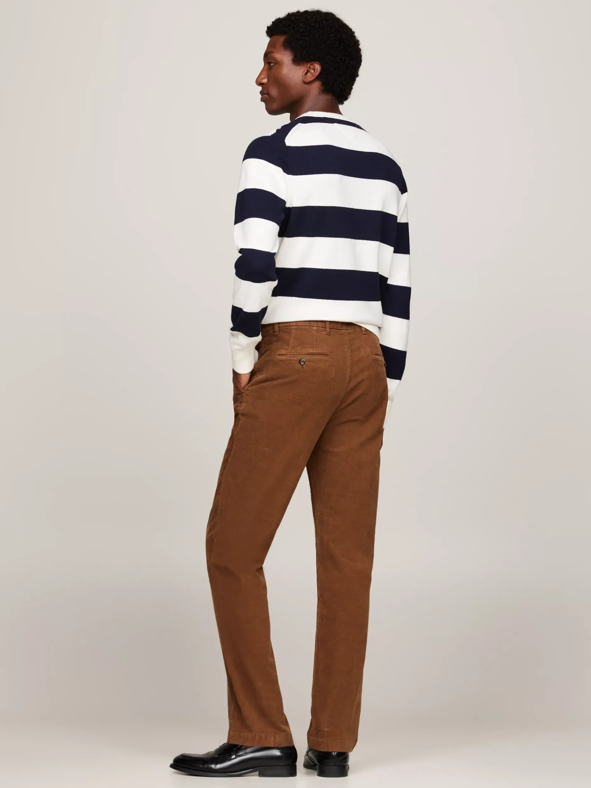 Spodnie*Tommy Hilfiger Sztruksowe Chinosy O Prostym Kroju HIGHLAND KHAKI