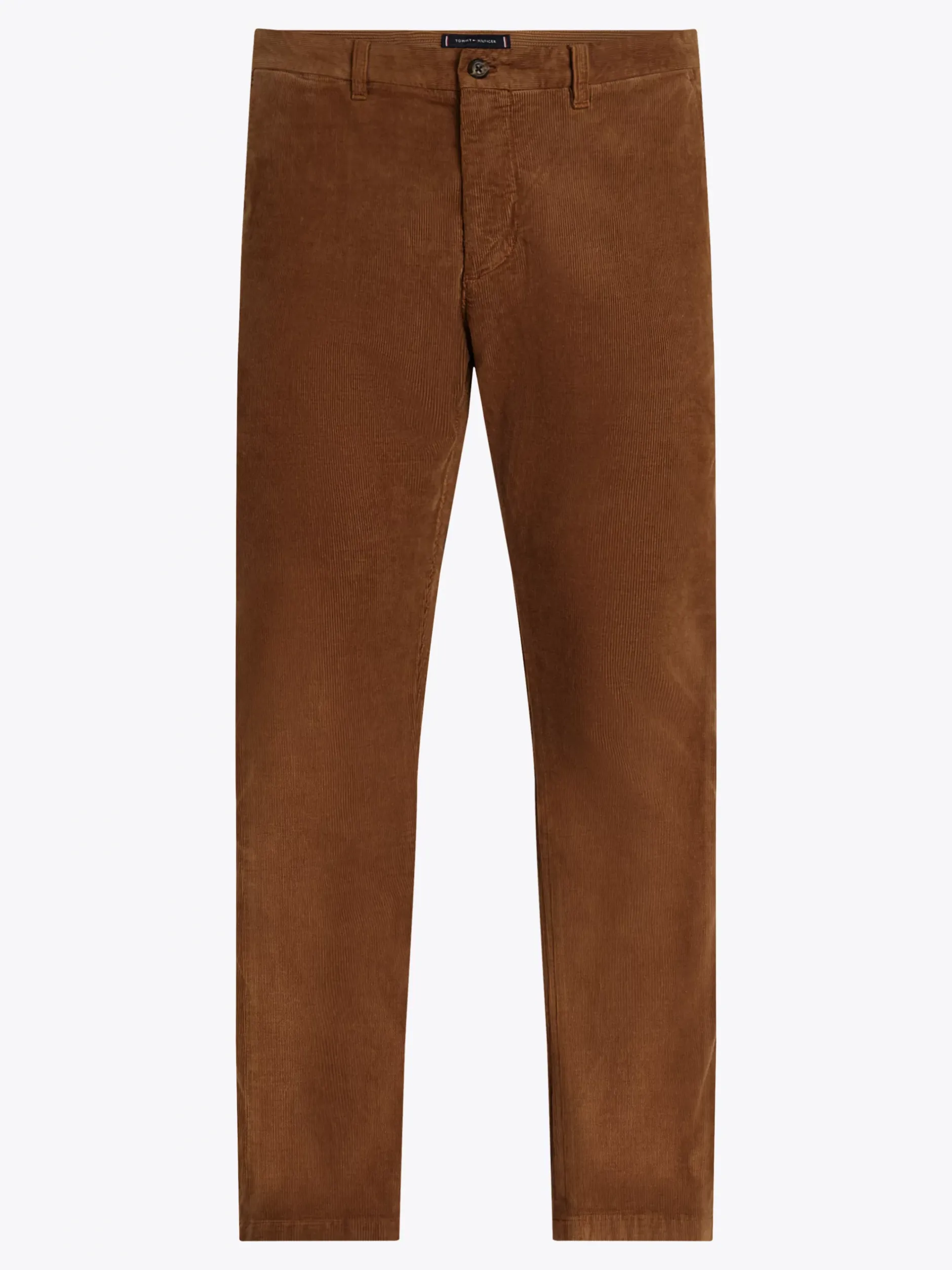 Spodnie*Tommy Hilfiger Sztruksowe Chinosy O Prostym Kroju HIGHLAND KHAKI