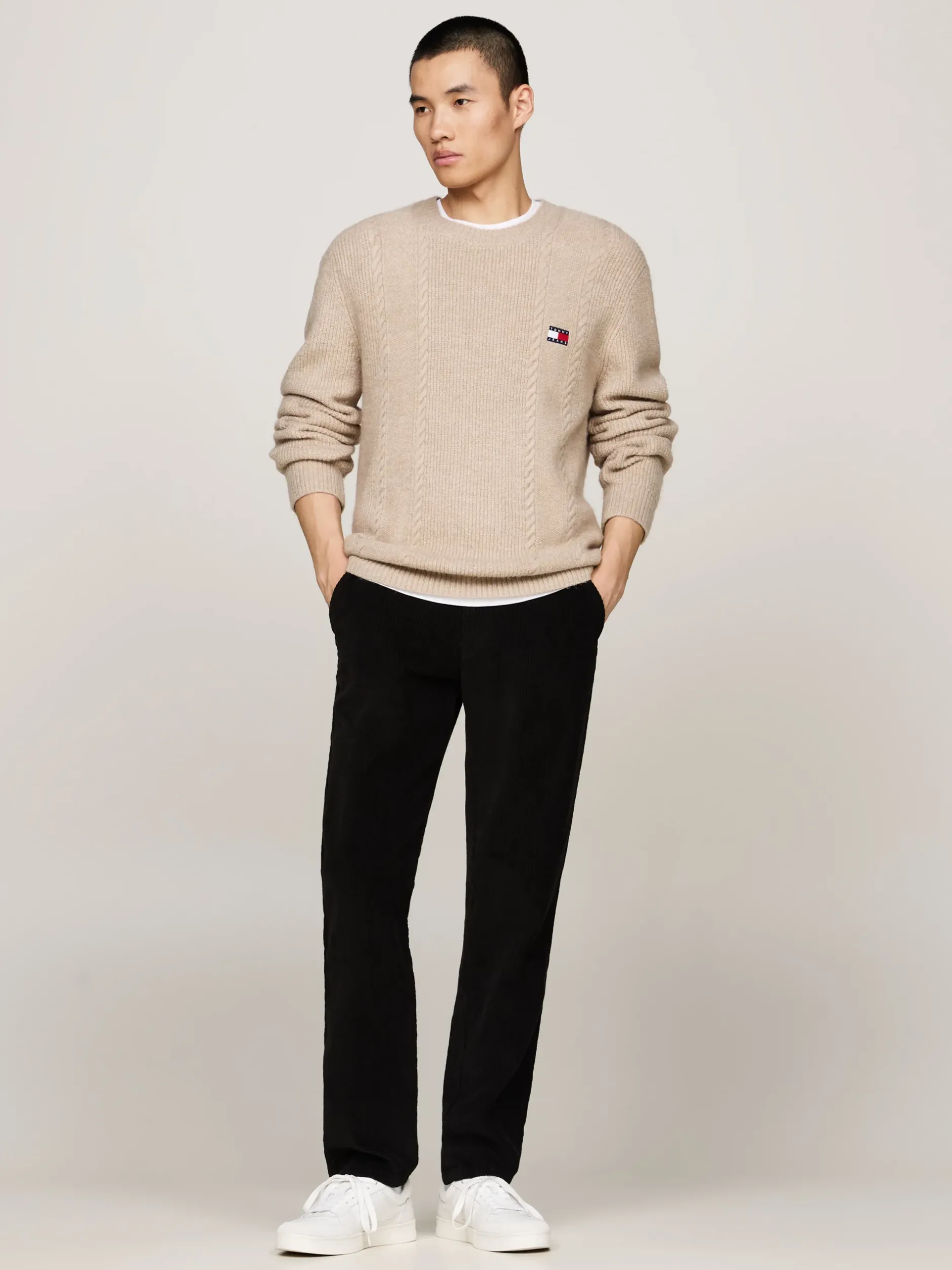 Spodnie*Tommy Hilfiger Sztruksowe Chinosy Ryan Farbowane Po Uszyciu BLACK