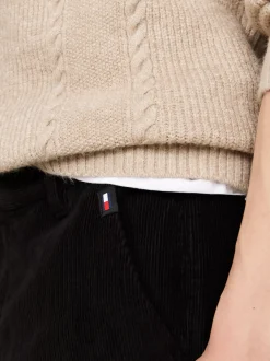 Spodnie*Tommy Hilfiger Sztruksowe Chinosy Ryan Farbowane Po Uszyciu BLACK