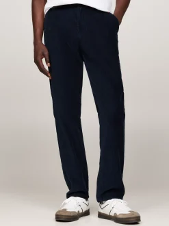Spodnie*Tommy Hilfiger Sztruksowe Chinosy Ryan Farbowane Po Uszyciu DARK NIGHT NAVY