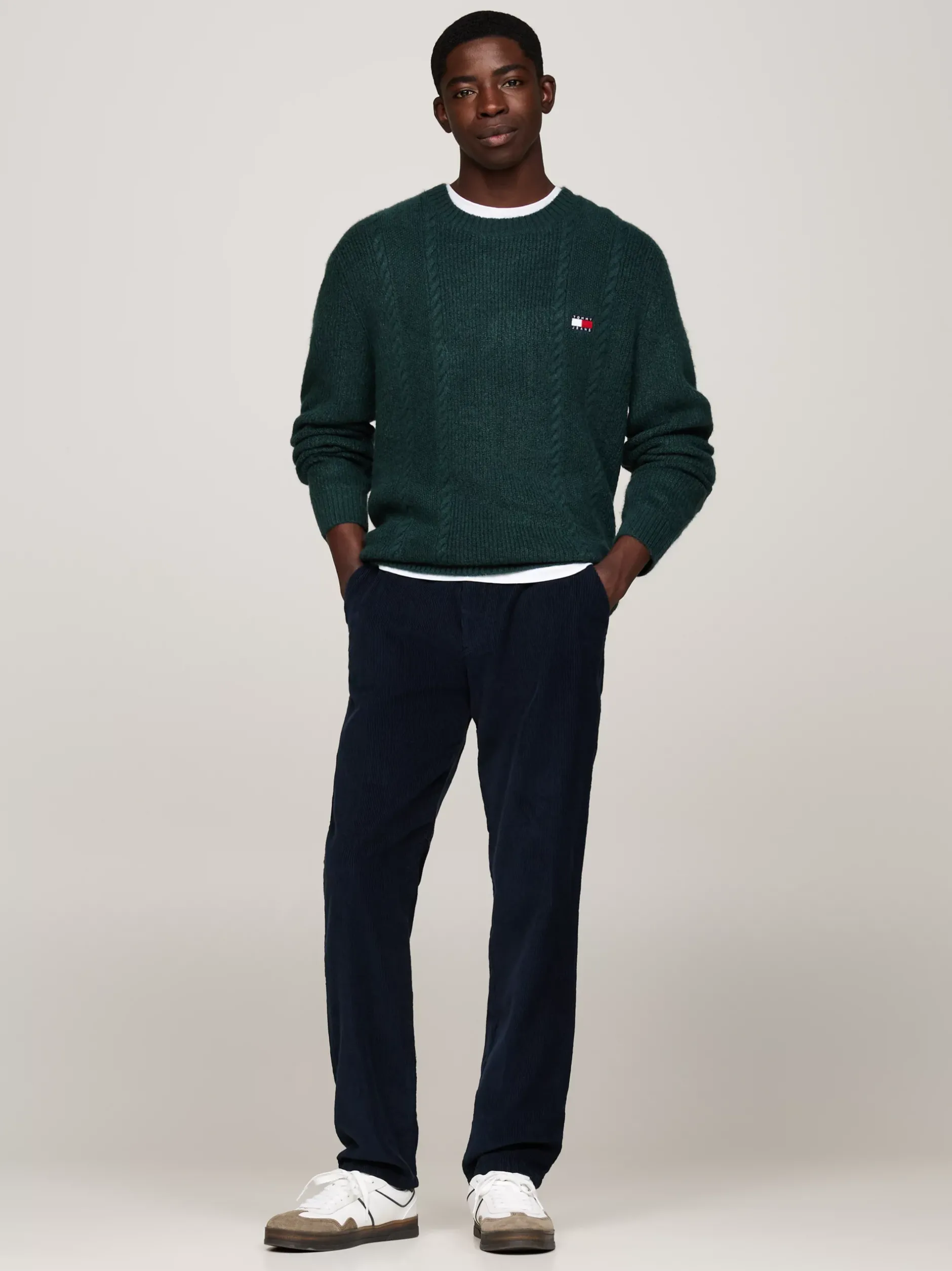 Spodnie*Tommy Hilfiger Sztruksowe Chinosy Ryan Farbowane Po Uszyciu DARK NIGHT NAVY