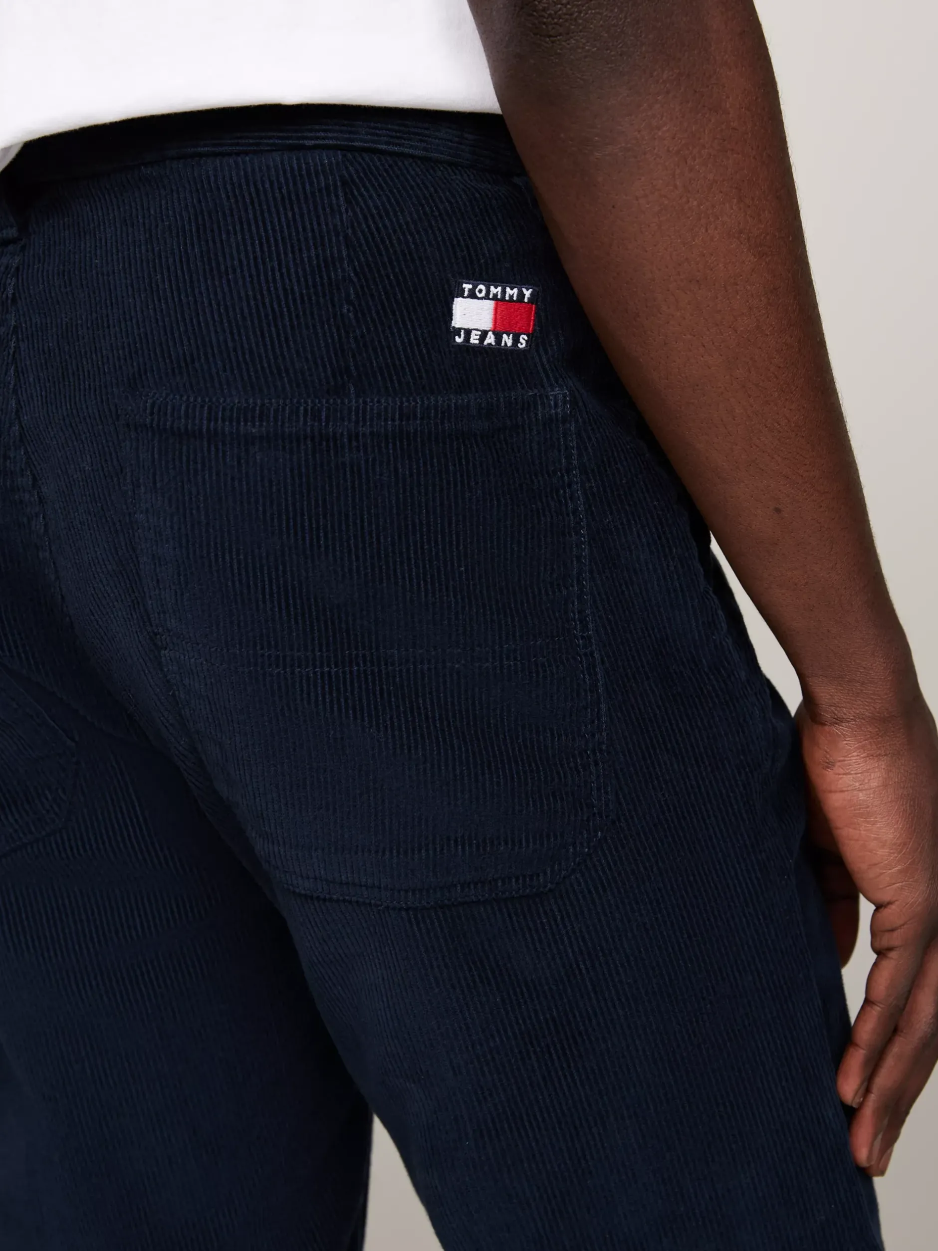 Spodnie*Tommy Hilfiger Sztruksowe Chinosy Ryan Farbowane Po Uszyciu DARK NIGHT NAVY