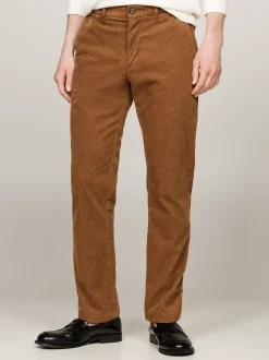 Spodnie*Tommy Hilfiger Sztruksowe Chinosy Z Bawełny Ze Stretchem HIGHLAND KHAKI