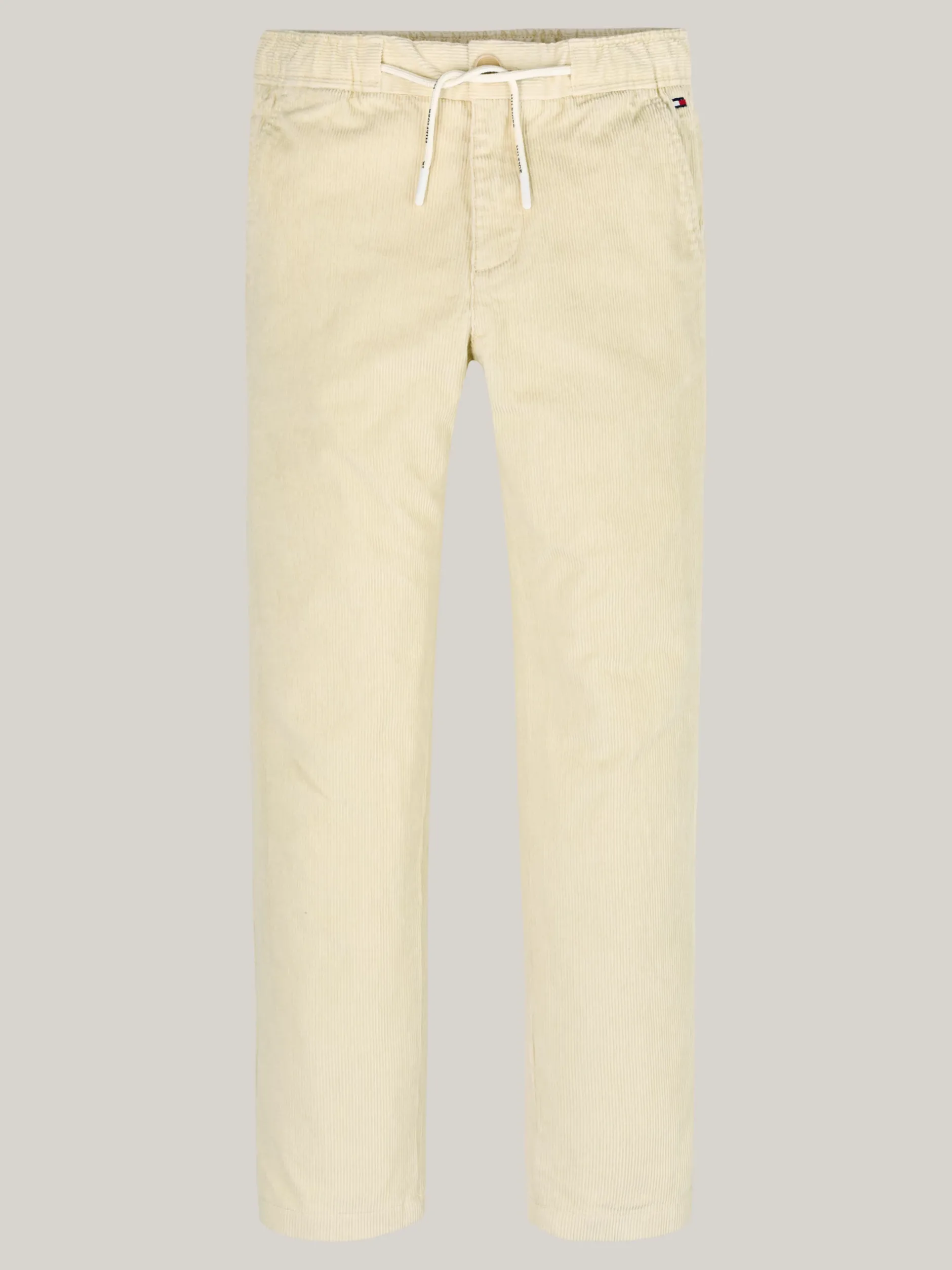 Spodnie I Szorty*Tommy Hilfiger Sztruksowe Chinosy Z Troczkami COUNTRY IVORY
