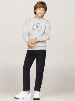Spodnie I Szorty*Tommy Hilfiger Sztruksowe Chinosy Z Troczkami DESERT SKY