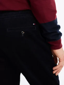 Spodnie*Tommy Hilfiger Sztruksowe Chinosy Z Troczkami DESERT SKY