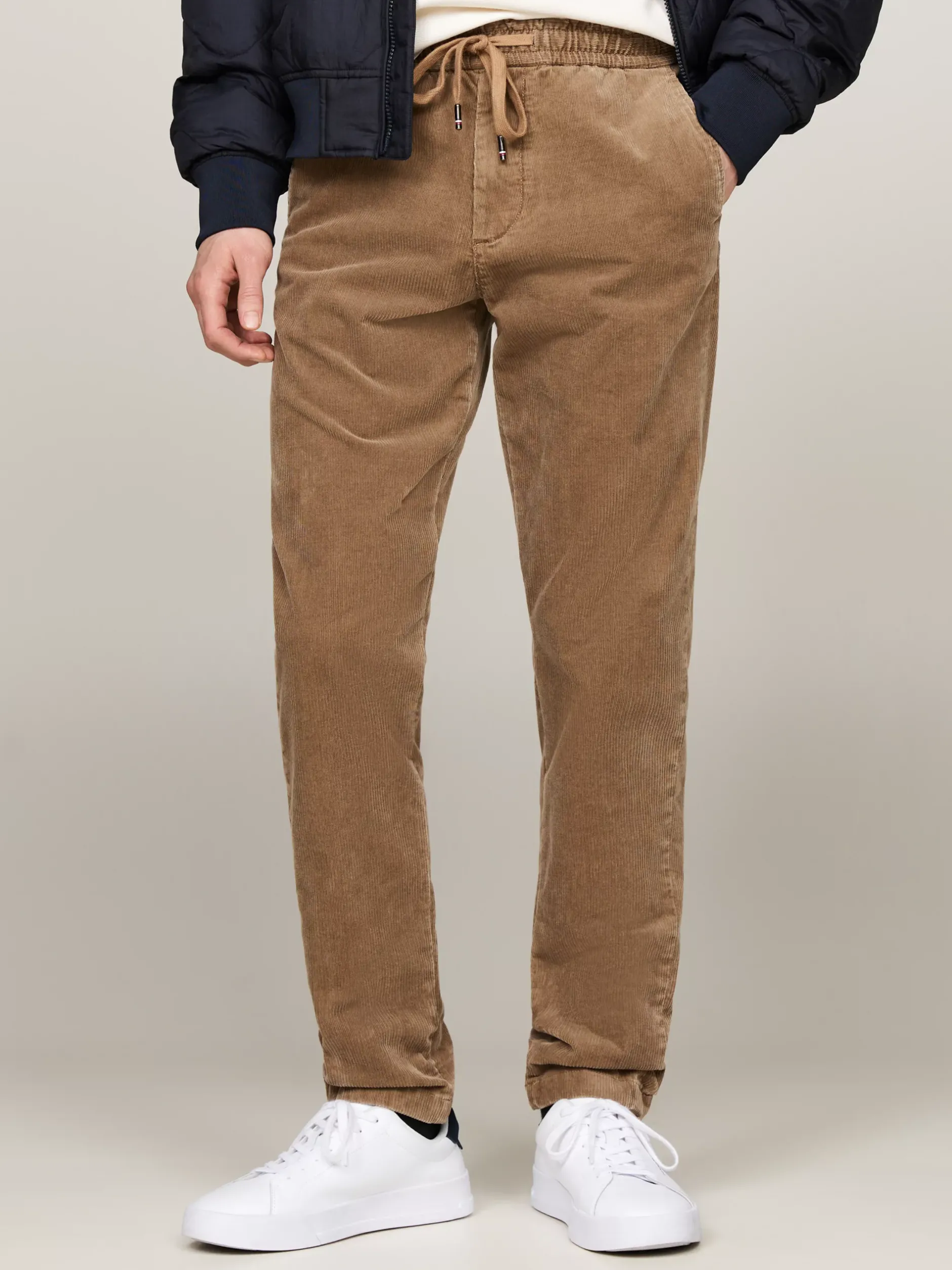 Spodnie*Tommy Hilfiger Sztruksowe Chinosy Z Troczkami SAFARI CANVAS