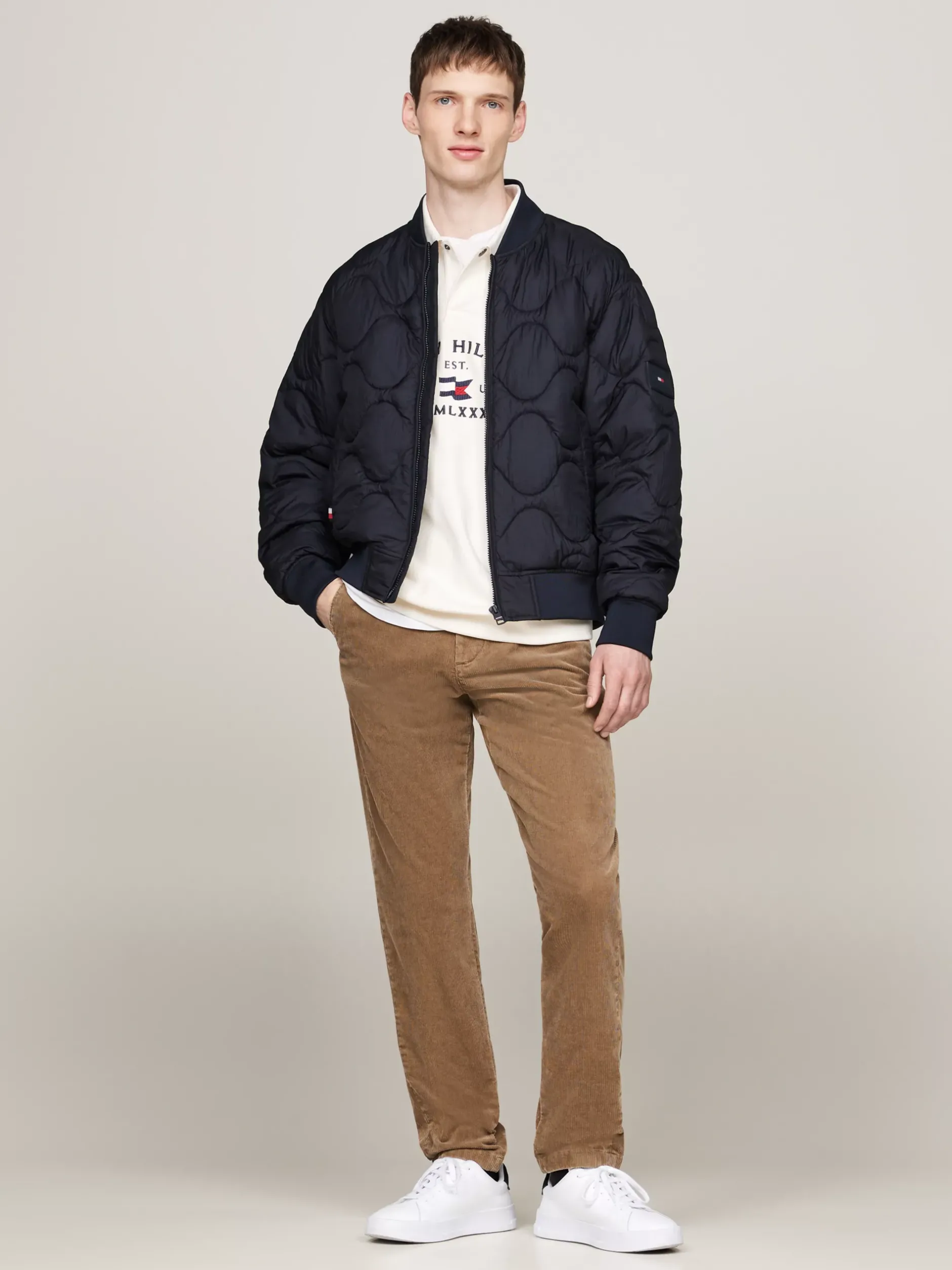 Spodnie*Tommy Hilfiger Sztruksowe Chinosy Z Troczkami SAFARI CANVAS