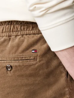 Spodnie*Tommy Hilfiger Sztruksowe Chinosy Z Troczkami SAFARI CANVAS