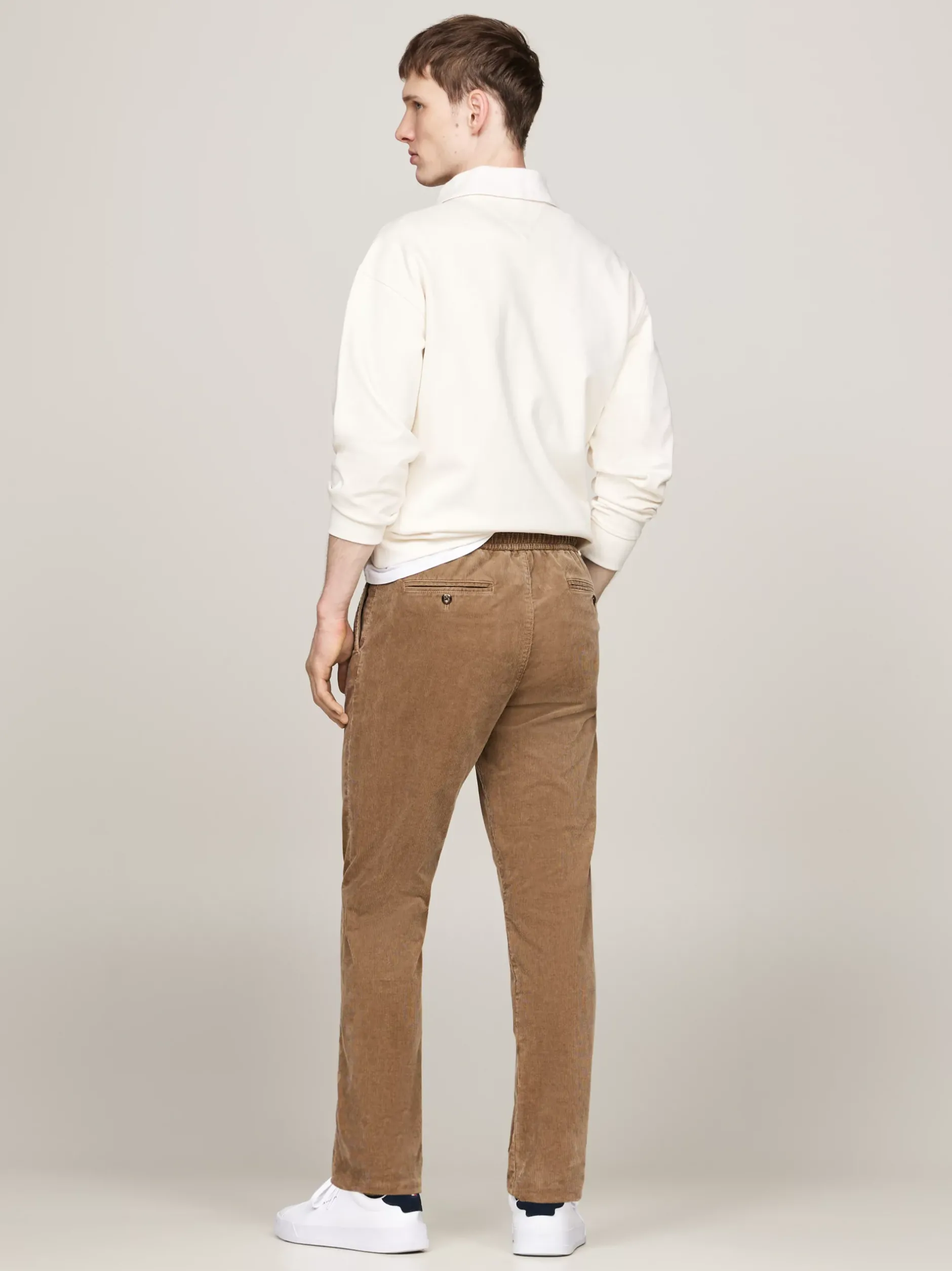 Spodnie*Tommy Hilfiger Sztruksowe Chinosy Z Troczkami SAFARI CANVAS