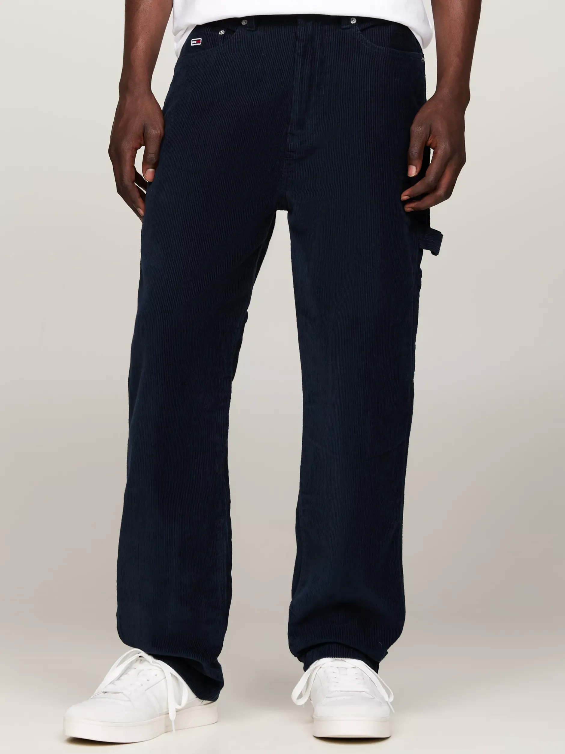 Spodnie*Tommy Hilfiger Sztruksowe Spodnie Typu Skater DARK NIGHT NAVY