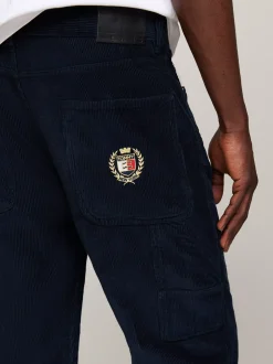 Spodnie*Tommy Hilfiger Sztruksowe Spodnie Typu Skater DARK NIGHT NAVY