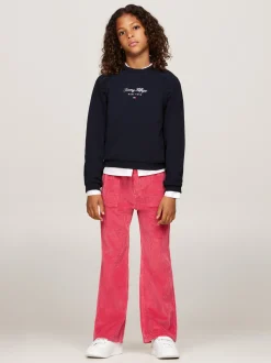 Spodnie, Szorty I Spódnice*Tommy Hilfiger Sztruksowe Spodnie Z Rozszerzanymi Nogawkami HERITAGE PINK