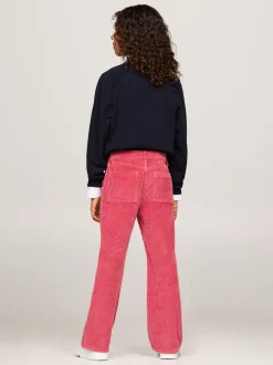 Spodnie, Szorty I Spódnice*Tommy Hilfiger Sztruksowe Spodnie Z Rozszerzanymi Nogawkami HERITAGE PINK