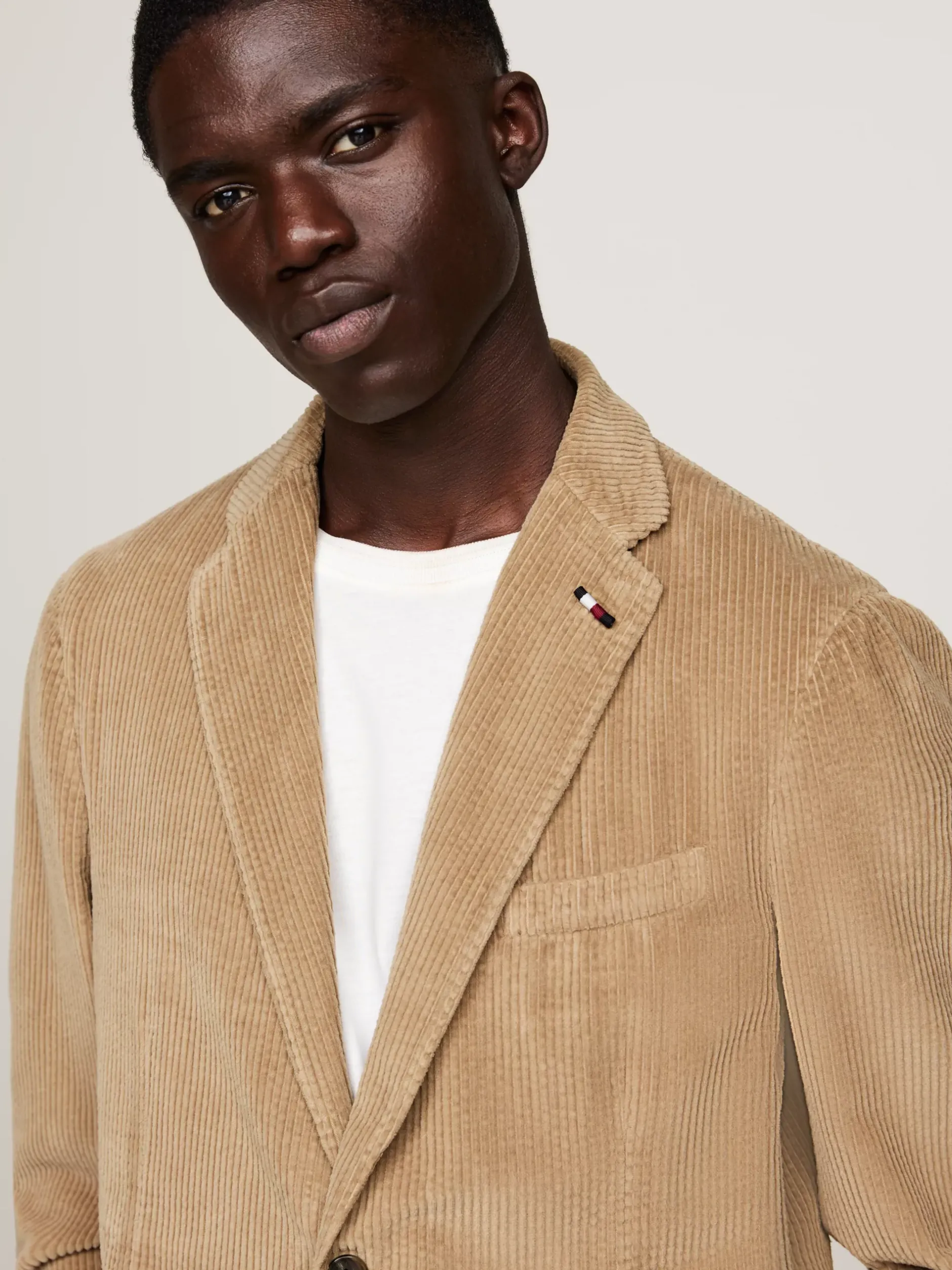 Garnitury I Kostiumy*Tommy Hilfiger Sztruksowy Garnitur O Wąskim Kroju BEIGE