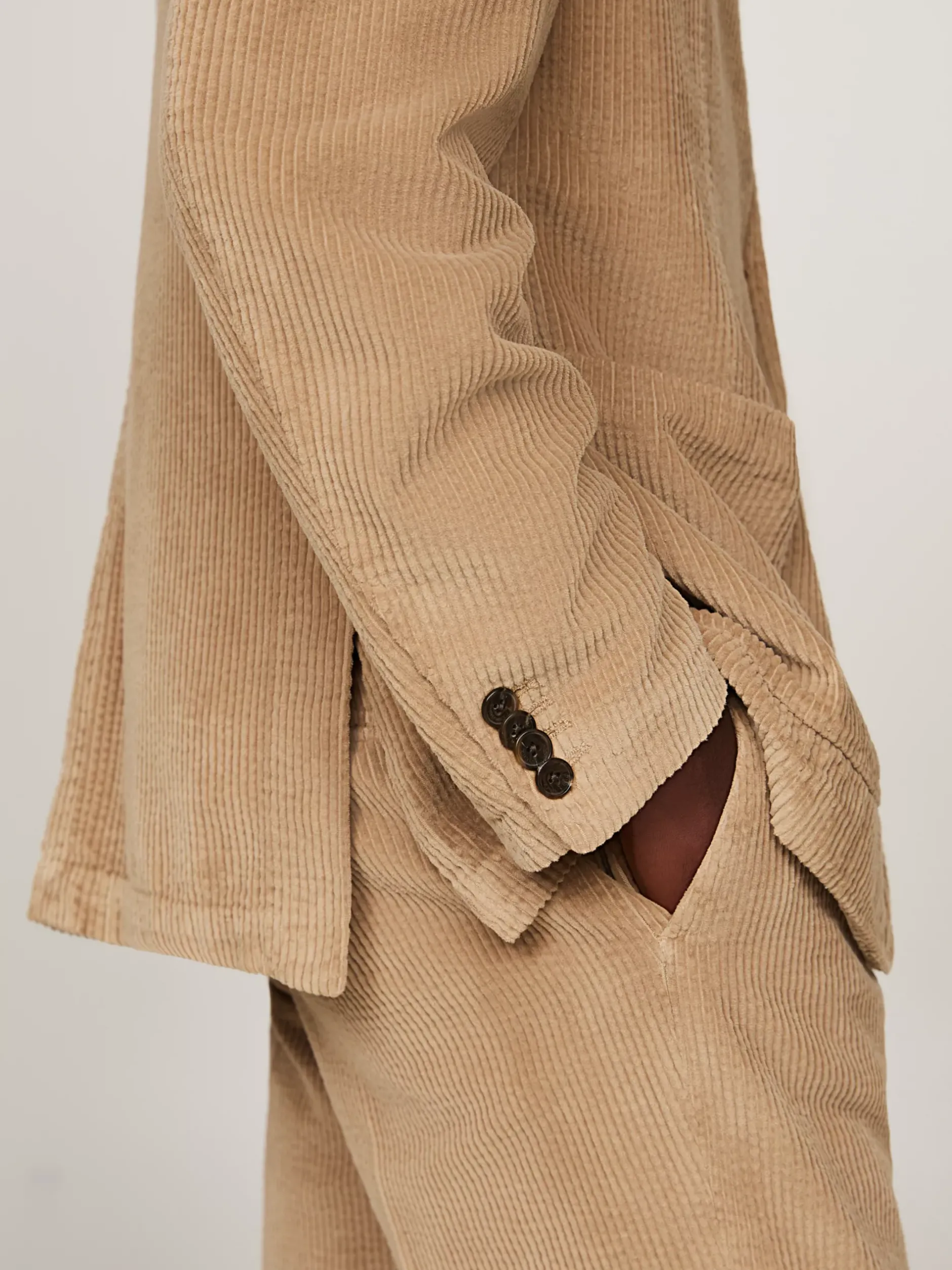 Garnitury I Kostiumy*Tommy Hilfiger Sztruksowy Garnitur O Wąskim Kroju BEIGE
