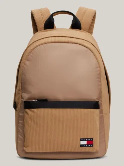 Plecaki*Tommy Hilfiger Sztruksowy Plecak Essential Z Logo TAWNY SAND