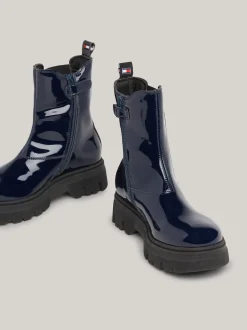 Obuwie I Akcesoria*Tommy Hilfiger Sztyblety Z Lakierowanym Wykończeniem BLUE