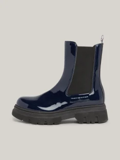 Obuwie I Akcesoria*Tommy Hilfiger Sztyblety Z Lakierowanym Wykończeniem BLUE