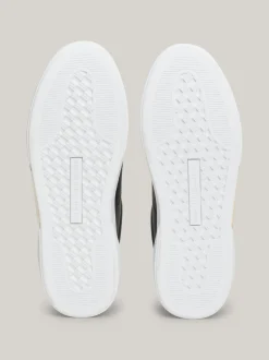 Sneakersy*Tommy Hilfiger Szykowne Skórzane Buty Sportowe BLACK