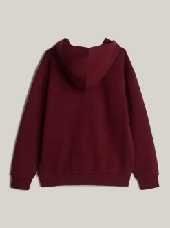 Bluzy Dresowe I Z Kapturem*Tommy Hilfiger Teksturowana Bluza Adaptive Z Kapturem I Logo DEEP ROUGE