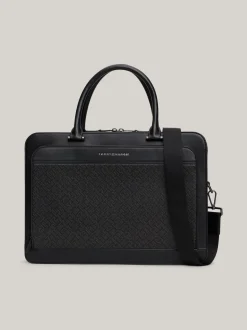 Torby Na Laptopa*Tommy Hilfiger Teksturowana Torba Na Laptop TH MONOGRAM
