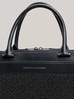 Torby Na Laptopa*Tommy Hilfiger Teksturowana Torba Na Laptop TH MONOGRAM