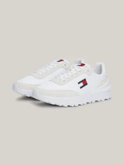 Sneakersy*Tommy Hilfiger Teksturowane Buty Do Biegania Z Protektorem WHITE