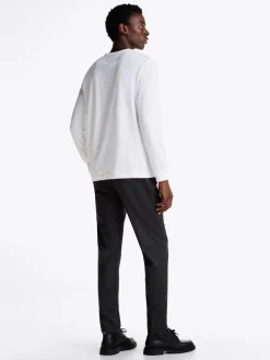 T-Shirty*Tommy Hilfiger Teksturowany Longsleeve Z Dekoltem Henley WHITE