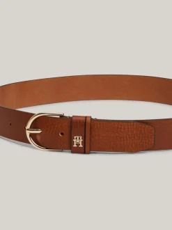 Paski*Tommy Hilfiger Teksturowany Pasek Skórzany Essential COGNAC