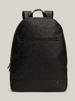 Plecaki*Tommy Hilfiger Teksturowany Plecak Z Monogramem TH BLACK