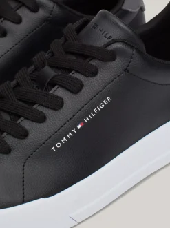 Sneakersy*Tommy Hilfiger Tenisówki Essential O Groszkowej Fakturze BLACK / BLACK
