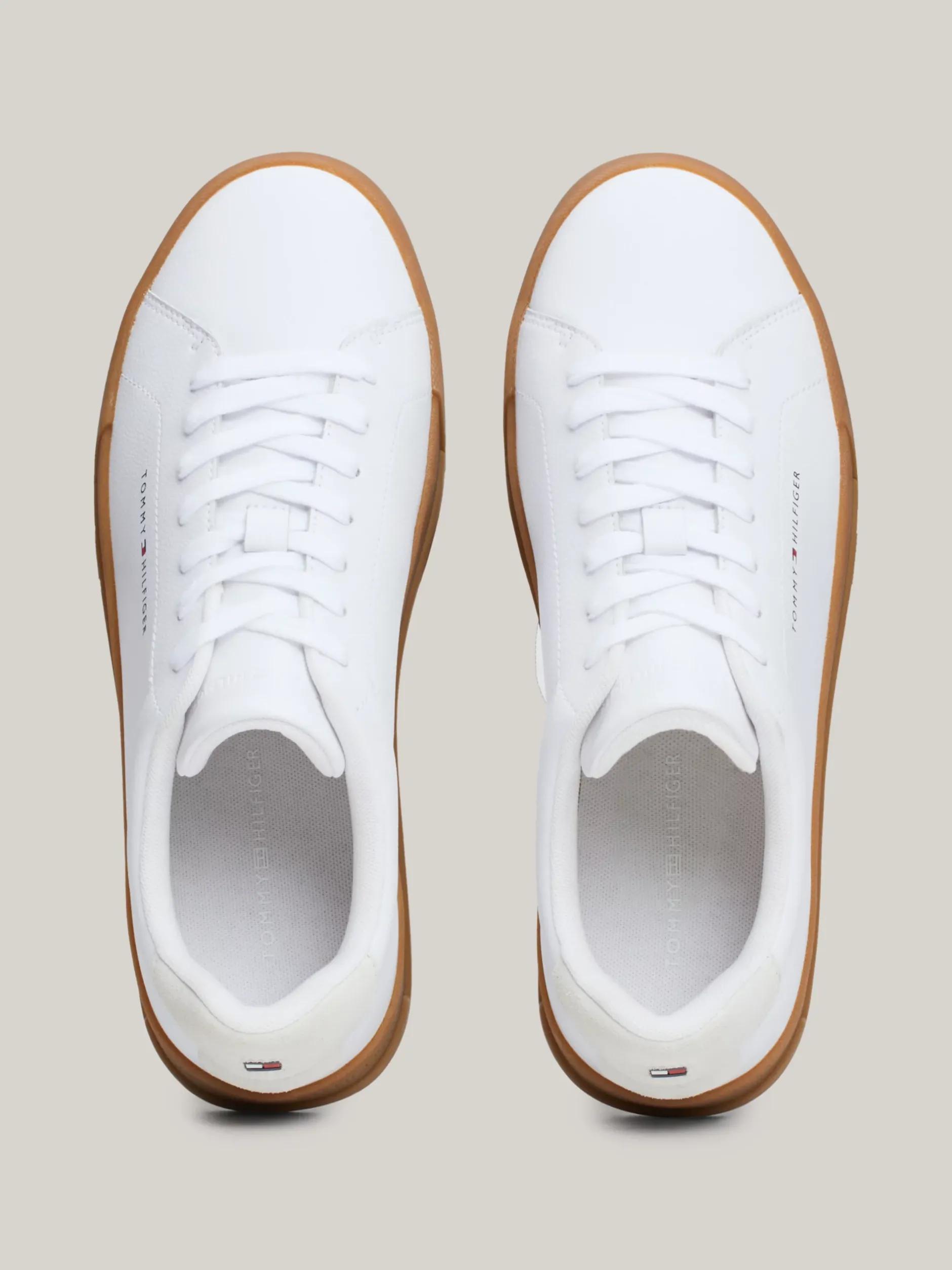 White Trainers|Sneakersy*Tommy Hilfiger Tenisówki Essential O Groszkowej Fakturze WHITE/GUM