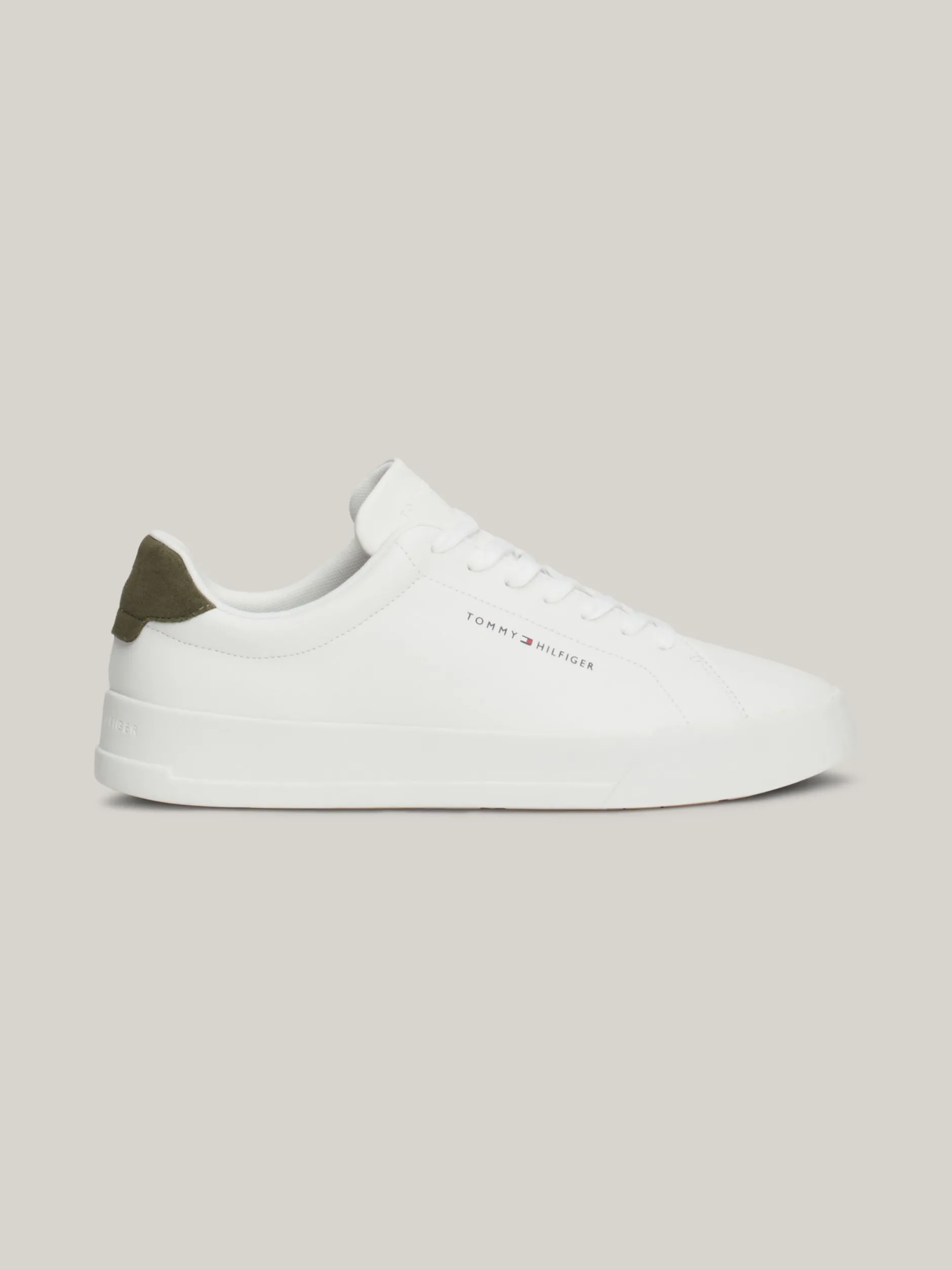 White Trainers|Sneakersy*Tommy Hilfiger Tenisówki Essential O Groszkowej Fakturze ARMY GREEN
