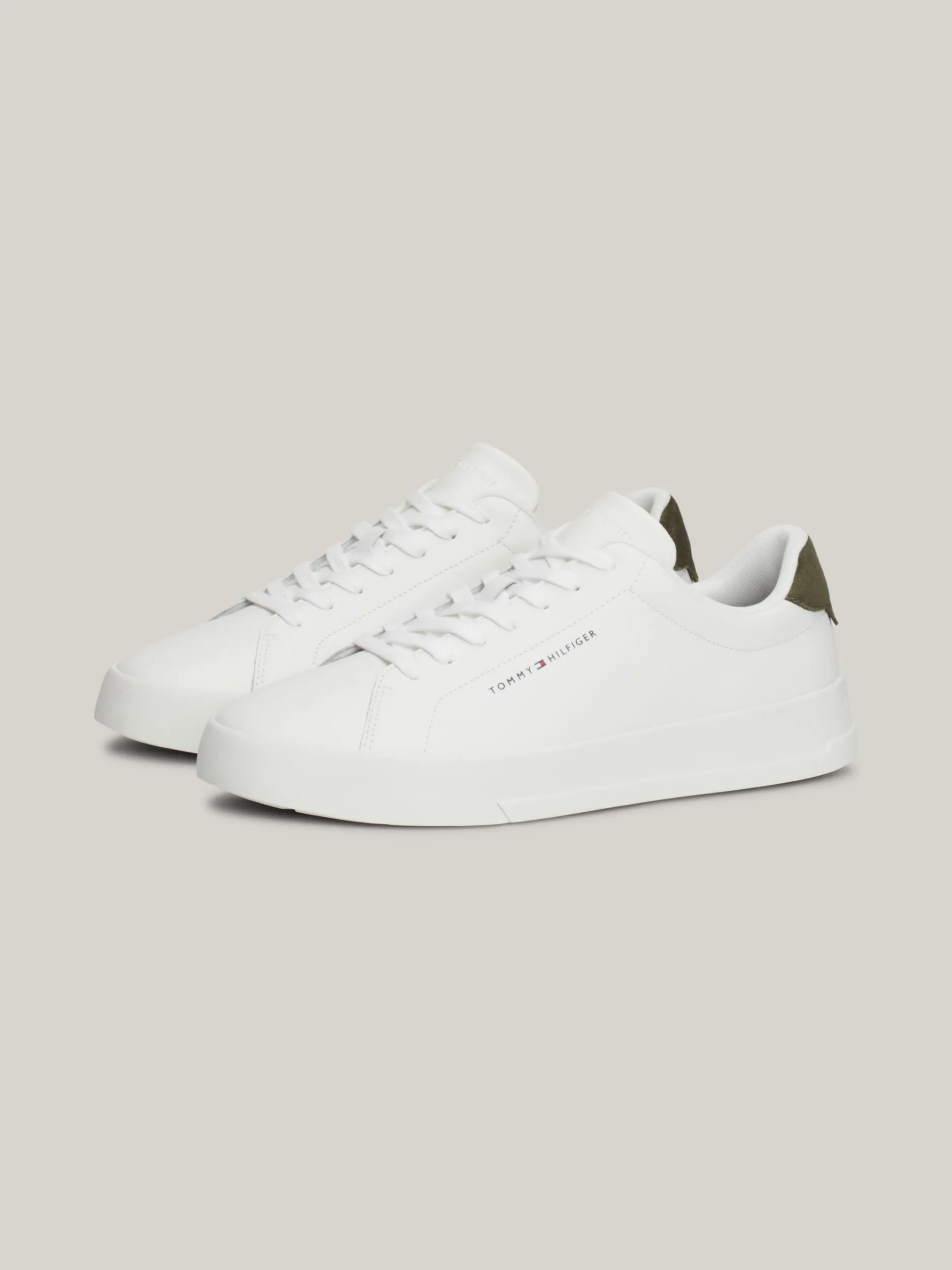 White Trainers|Sneakersy*Tommy Hilfiger Tenisówki Essential O Groszkowej Fakturze ARMY GREEN