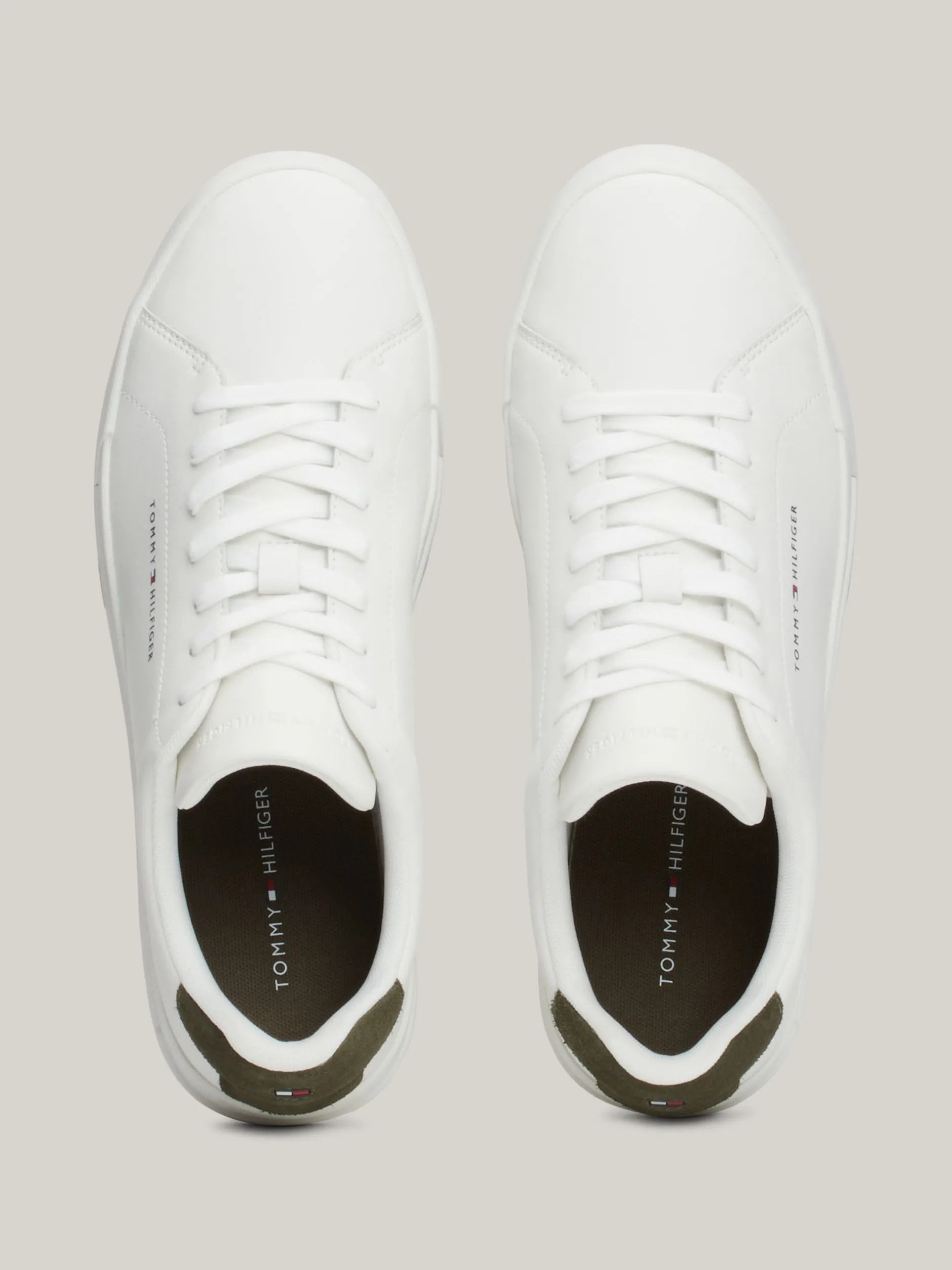 White Trainers|Sneakersy*Tommy Hilfiger Tenisówki Essential O Groszkowej Fakturze ARMY GREEN